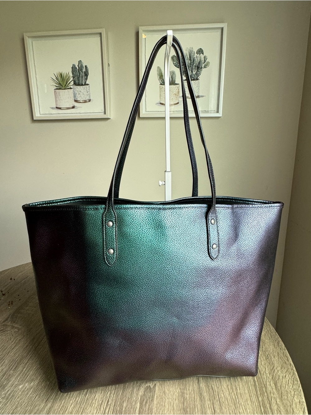 Coach Hologram Oil Slick Iridescent Mermaid Open City Tote 22550 - Picture 2 of 8
